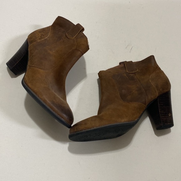Me too ankle boots women Zola leather pull on 9M western festival rodeo Y2K boho - Picture 6 of 11